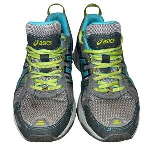ASICS WOMENS GEL VENTURE 5 RUNNING SHOE SNEAKER sz 8 GREY TURQUOISE LIME T5N8N